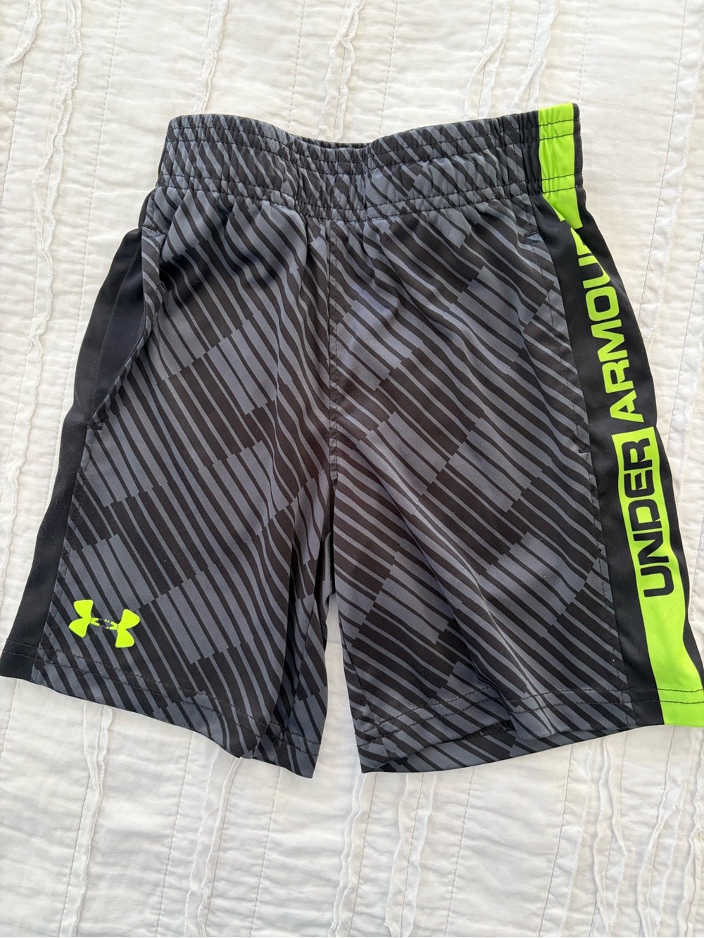 Under Armour Black & Neon Green Boys' Athletic Shorts